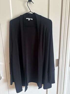 Sympli Black Open-Front Draped Blazer Jacket